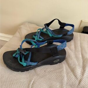 Chaco Black and Teal Sandals